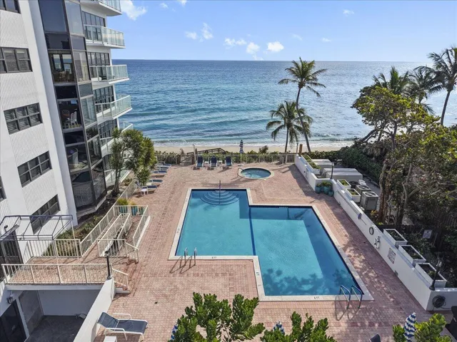 Aerial view of pool | private beach