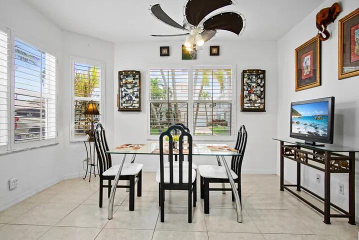Large space for table and chairs.