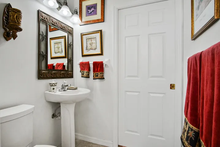 Pedestal sink.