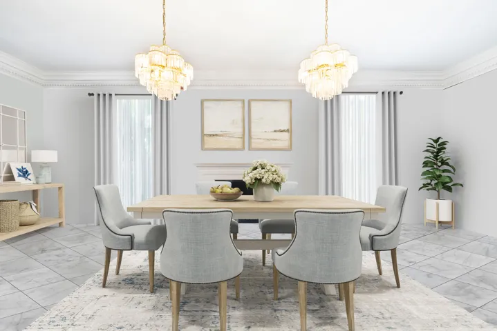 virtually staged dining room