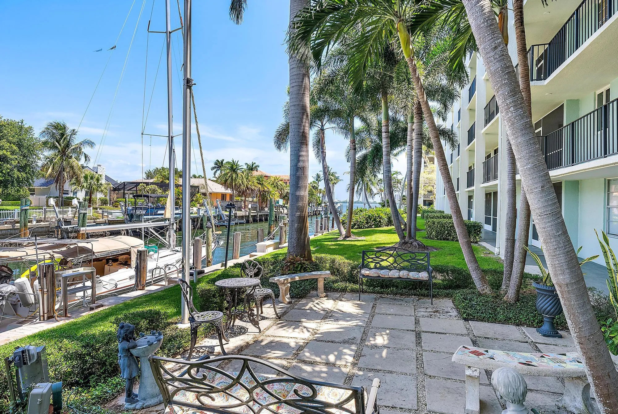 Common area by the waterway.