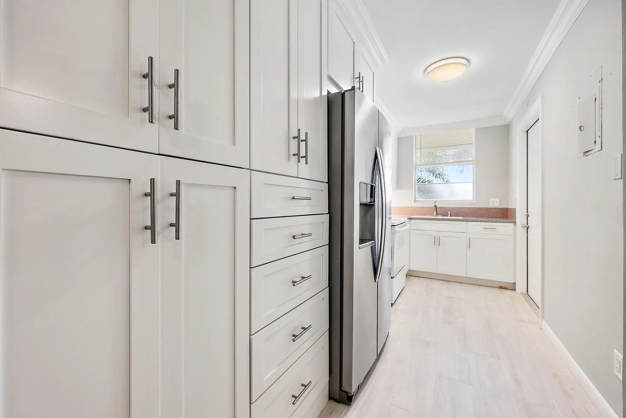 Kitchen with lots of storage space.