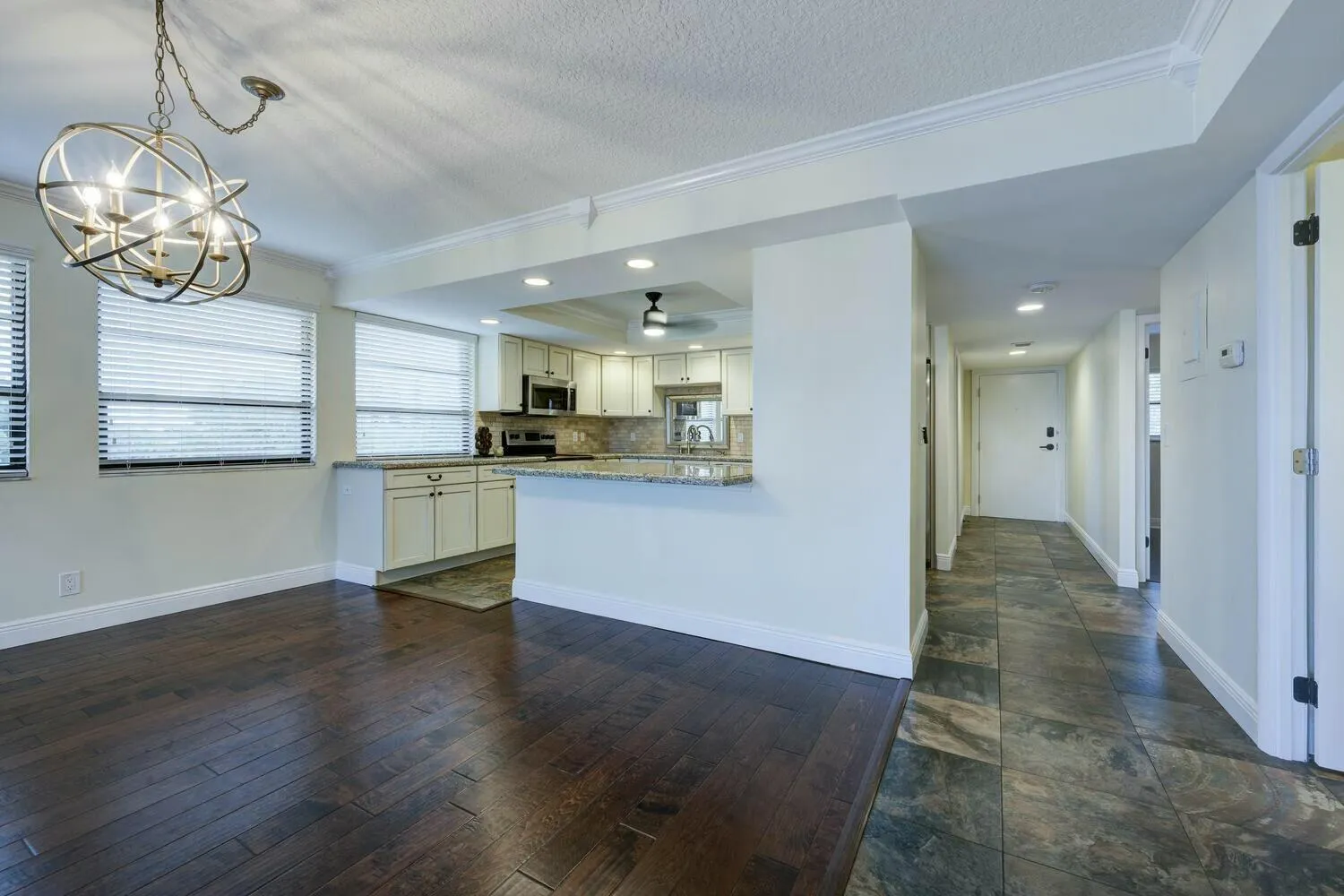 Dining area, kitchen & foyer
