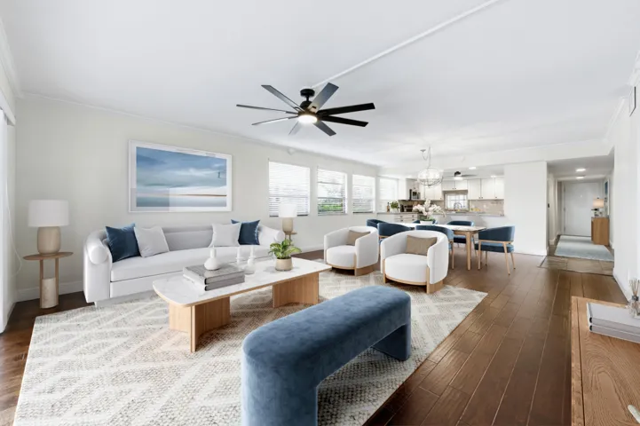 Virtually staged living room
