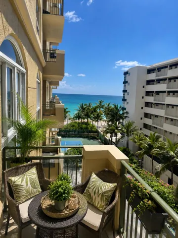 Balcony staged , ocean view