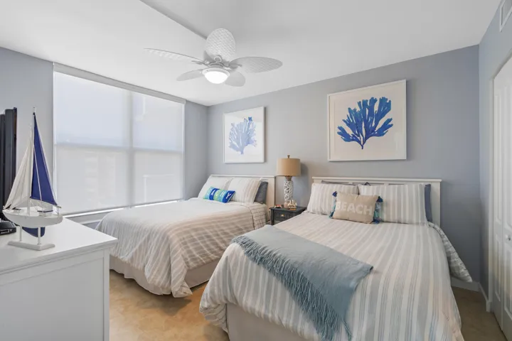 Two full size beds are perfect for the visiting grandkids or friends.