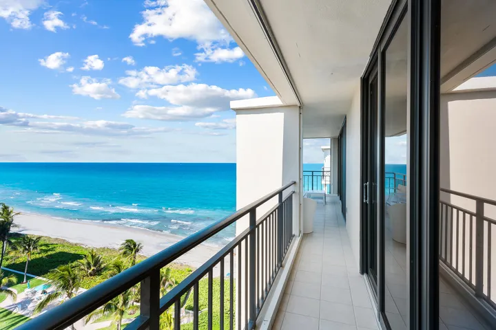 Expansive private balcony showcasing beautiful ocean views