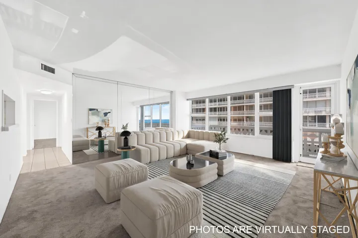 Virtualy staged living room