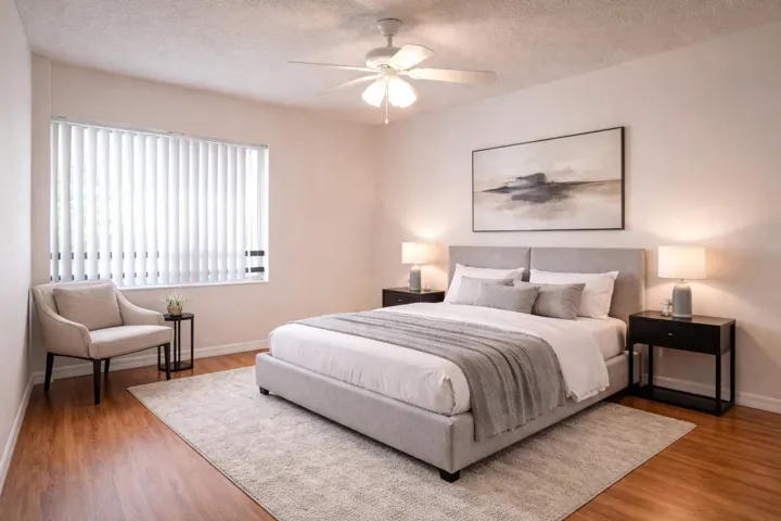 virtually staged, second bedroom