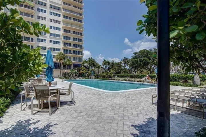 heated pool with pavers