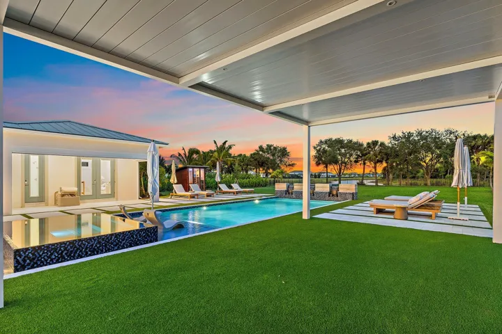 Rear Lawn & Pool