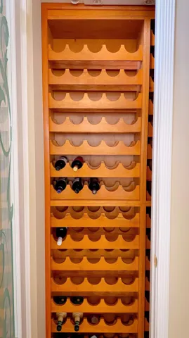 Wine rack near entryway