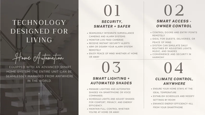 Smart Home Automation — Thoughtfully integrated technology enhances everyday living, allowing lighting, climate, and comfort to respond effortlessly to your lifestyle.