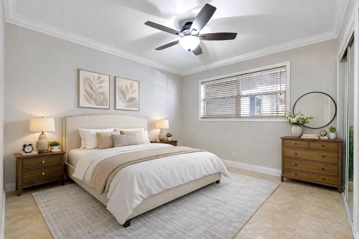 virtually staged second bedroom