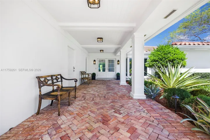 Spacious roofed entrance