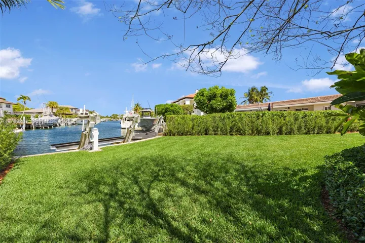 Waterfront manicured back yard