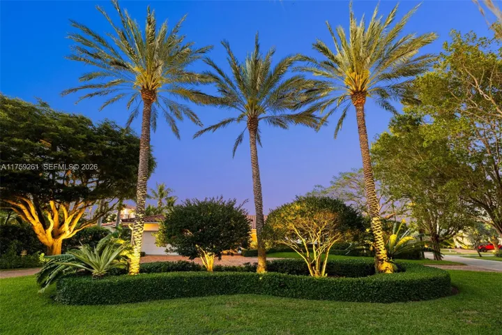 Manicured landscaping throughout