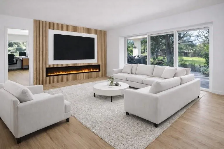 Virtual rendering of what the living room could possibly look like