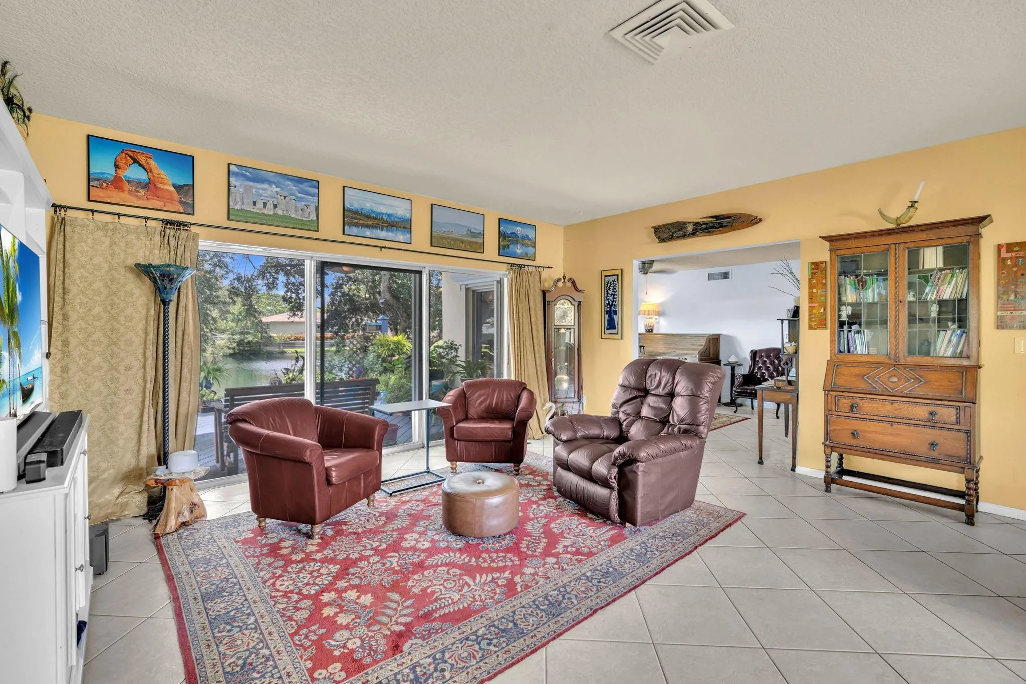 Living room with access to the backyard