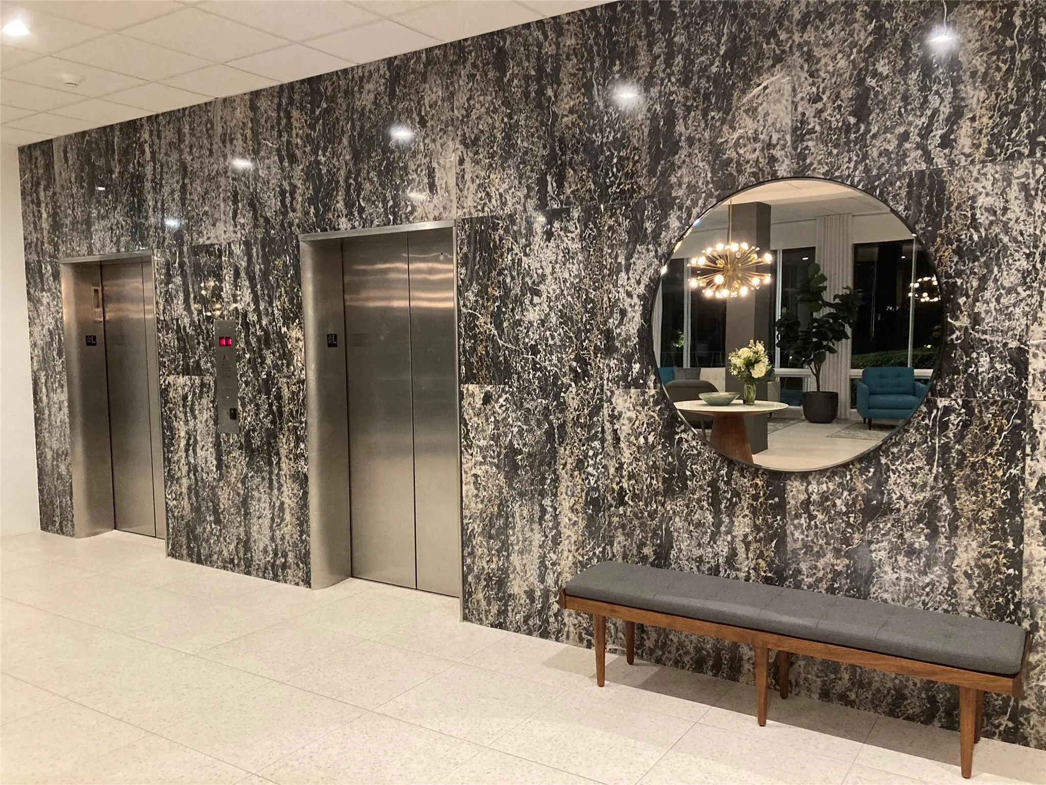 Gorgeous marble wall in lobby