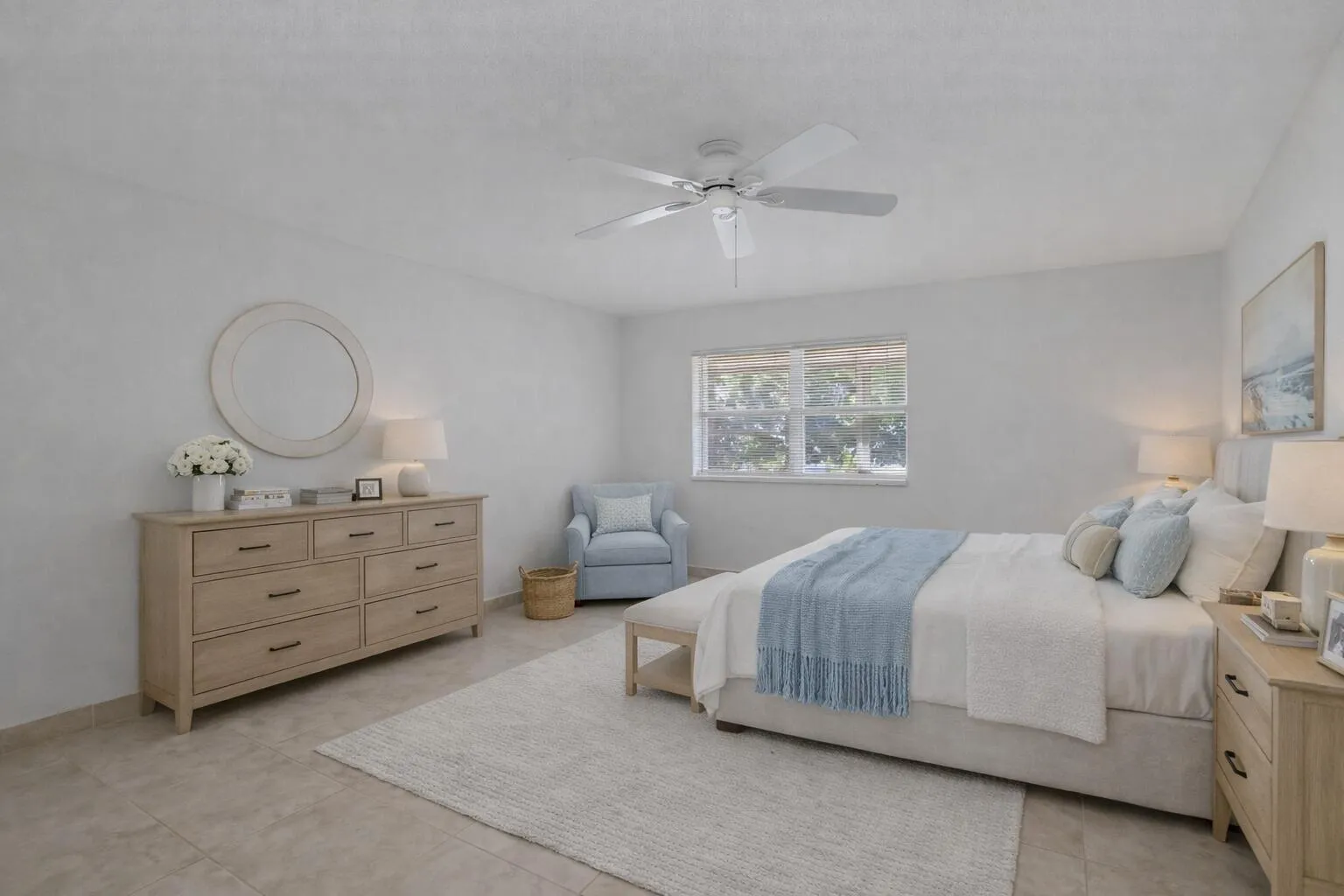 Primary bedroom virtually staged
