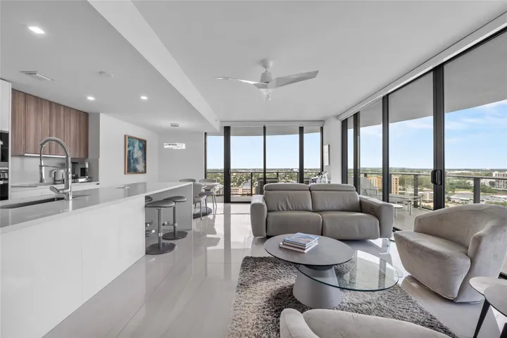 Open Living Space with City & Ocean Views