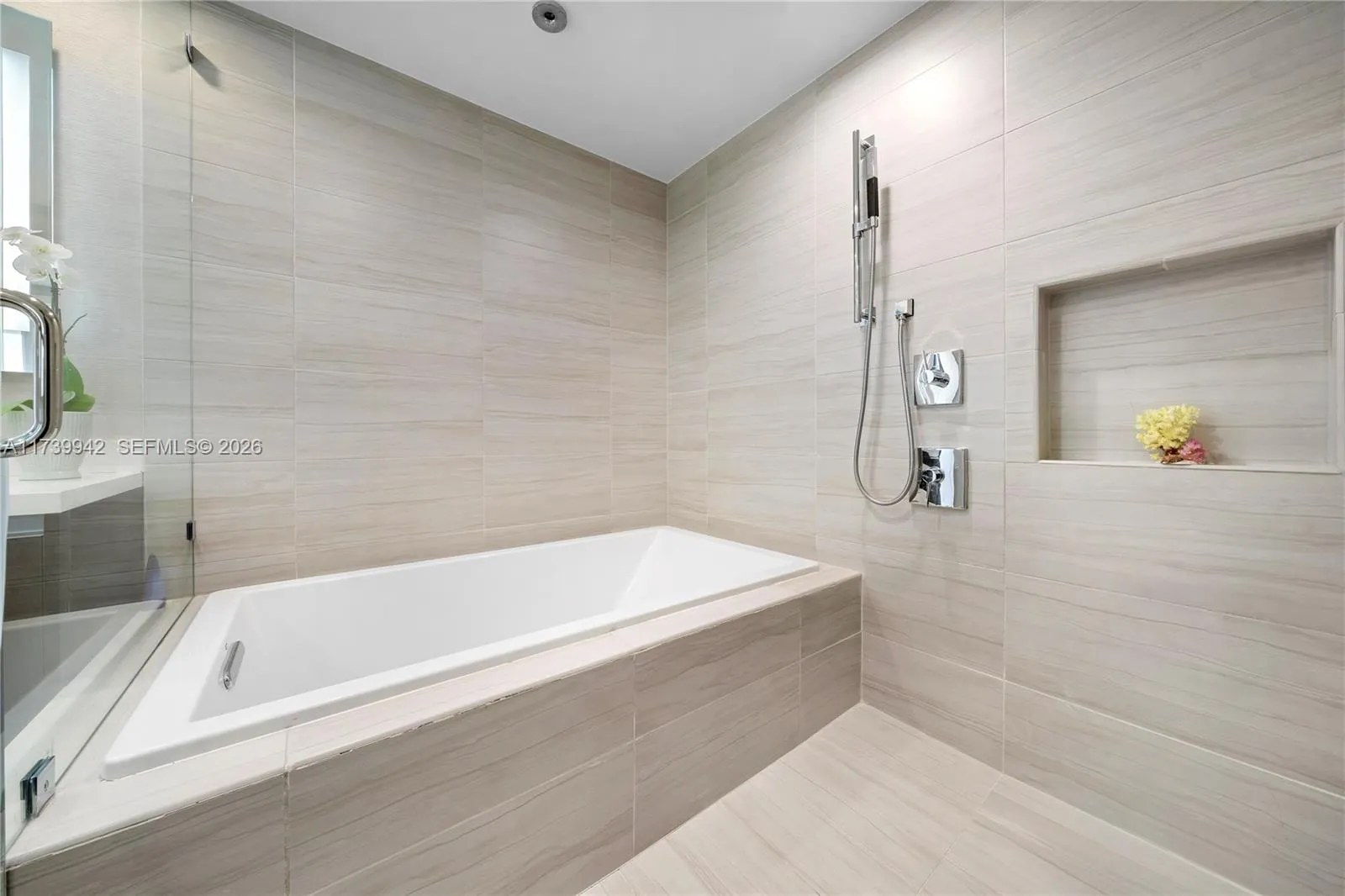 Spacious Shower & Soaking Tub