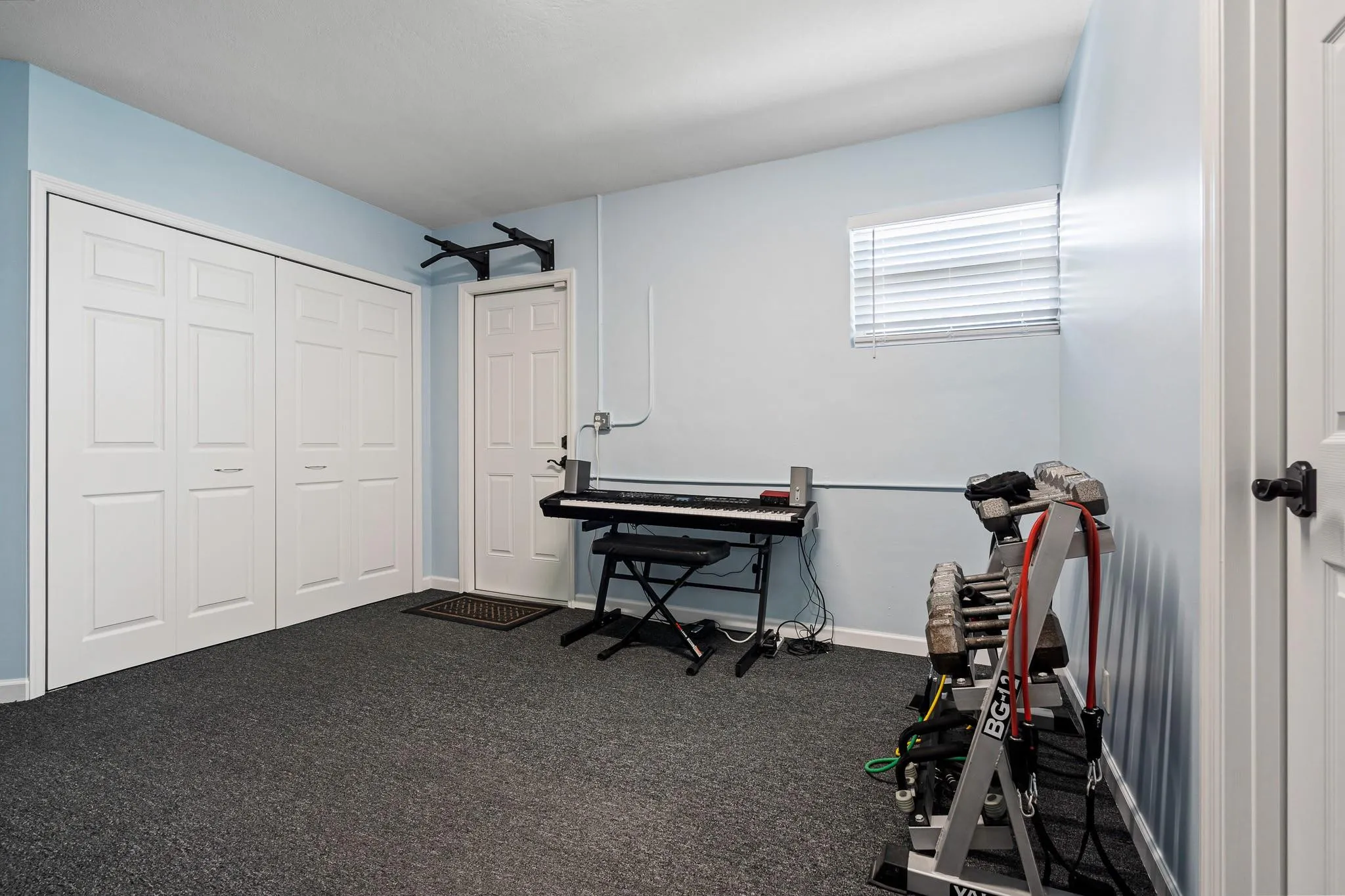 garage converted to gym/office and done with attention to detail