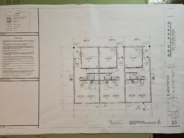 S3 new plans for City of Fort LauderdaleFirst floor, garage, kitchen, living, and 1/2 bathroom