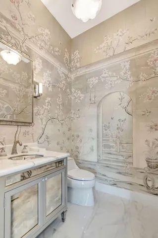 Powder Room - Lalique Mirror & Fixture
