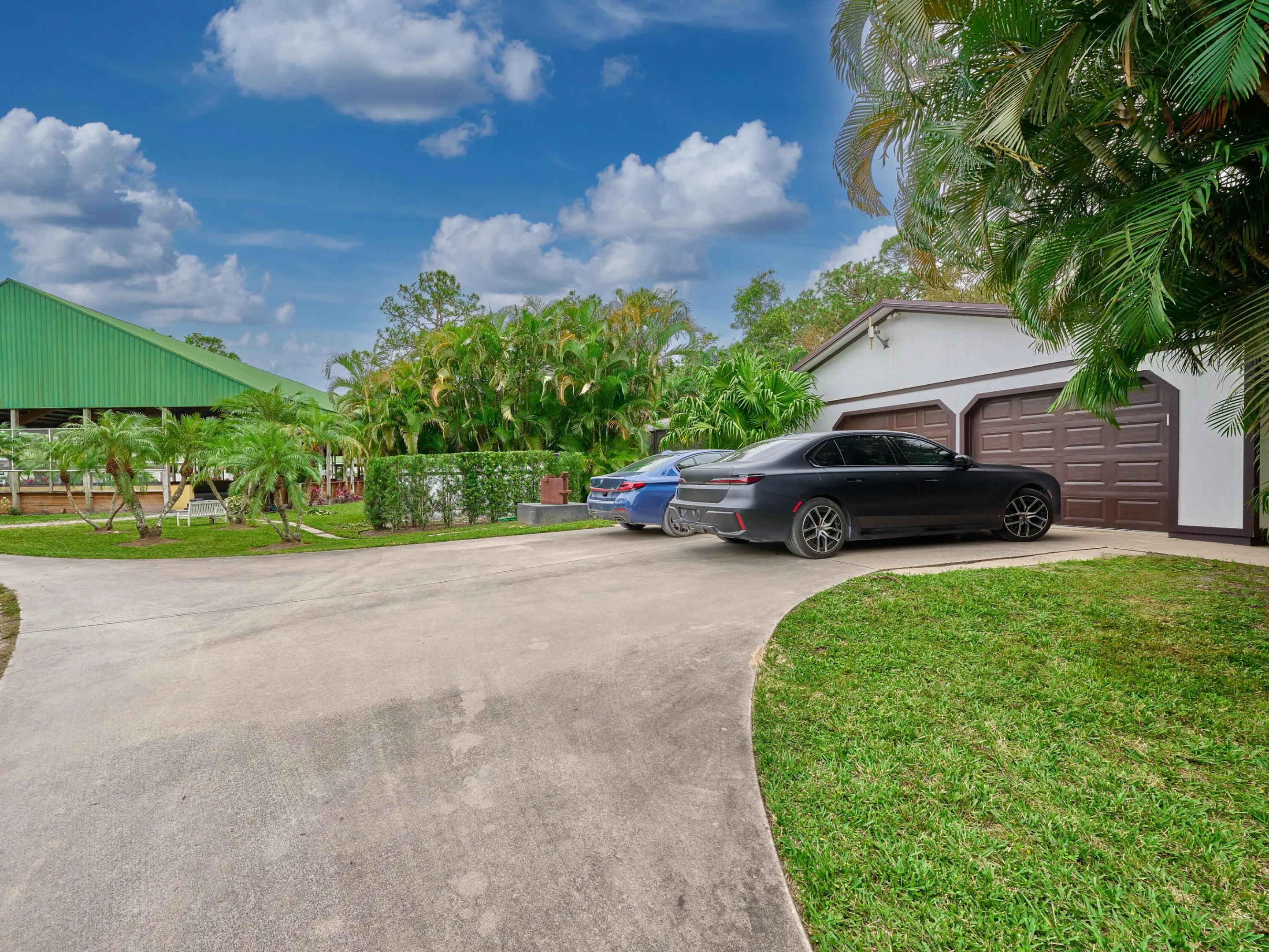 Across from the round top is access the home from the 2 car attached garage.