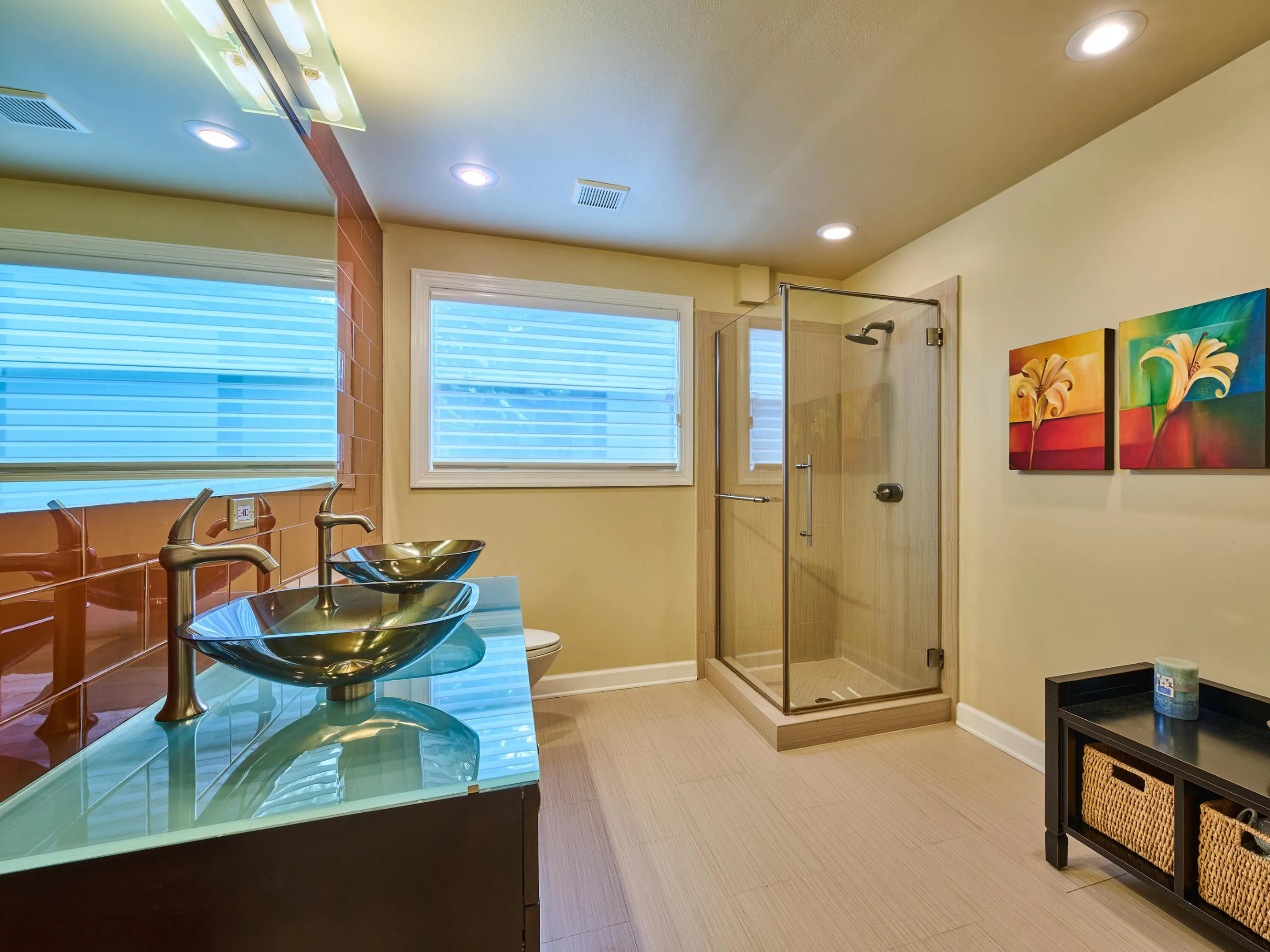 Next find full Guest Bath, updated with comtemporary fixtures and consistent throughout.