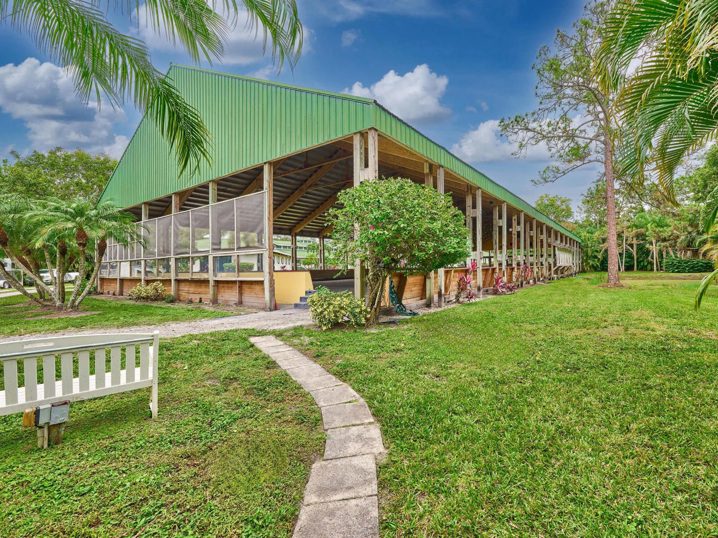 14000 Sq.Ft. Covered Training Arena with cooling fans for horses and riders