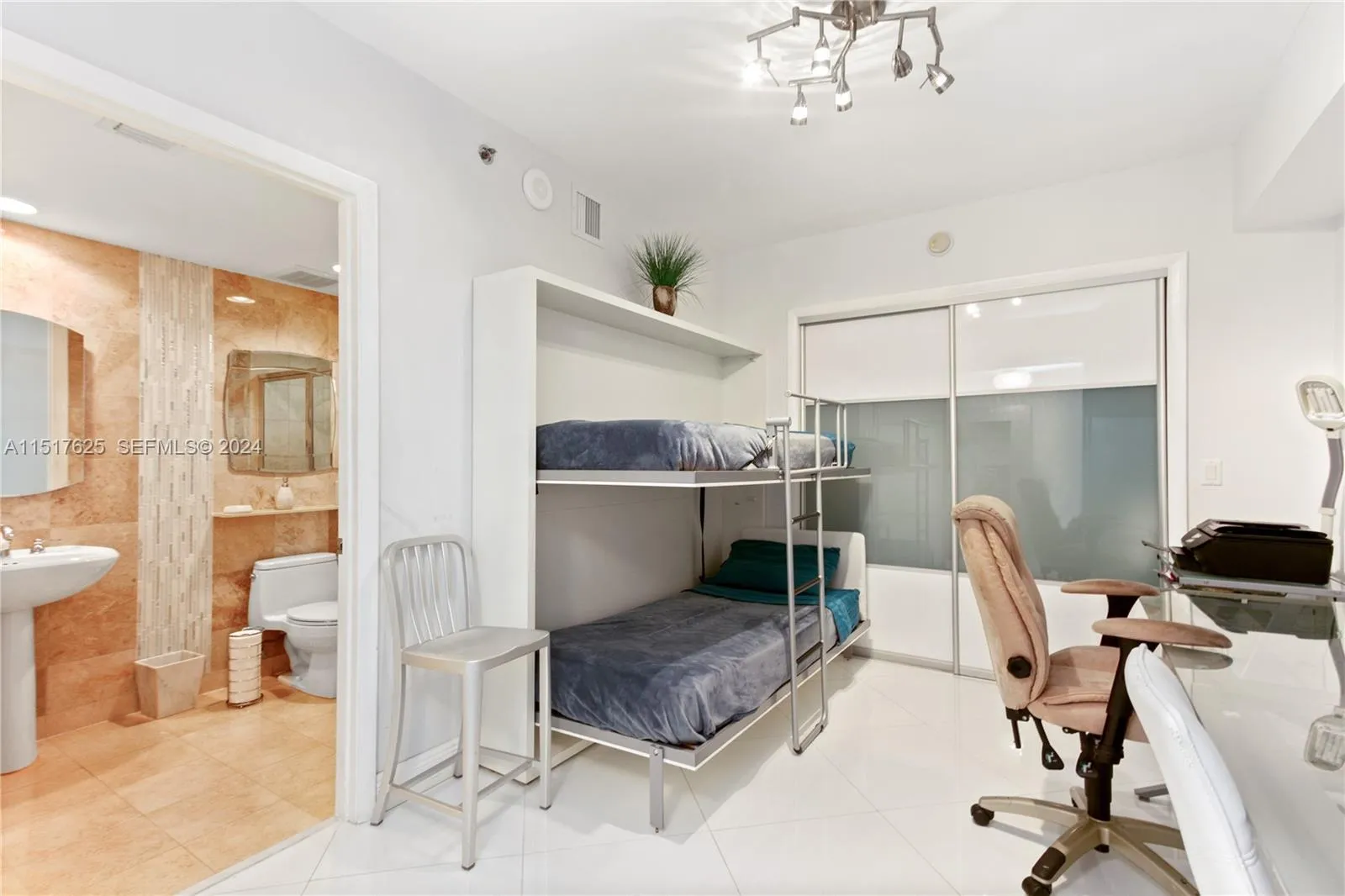 Den converted into a bedroom