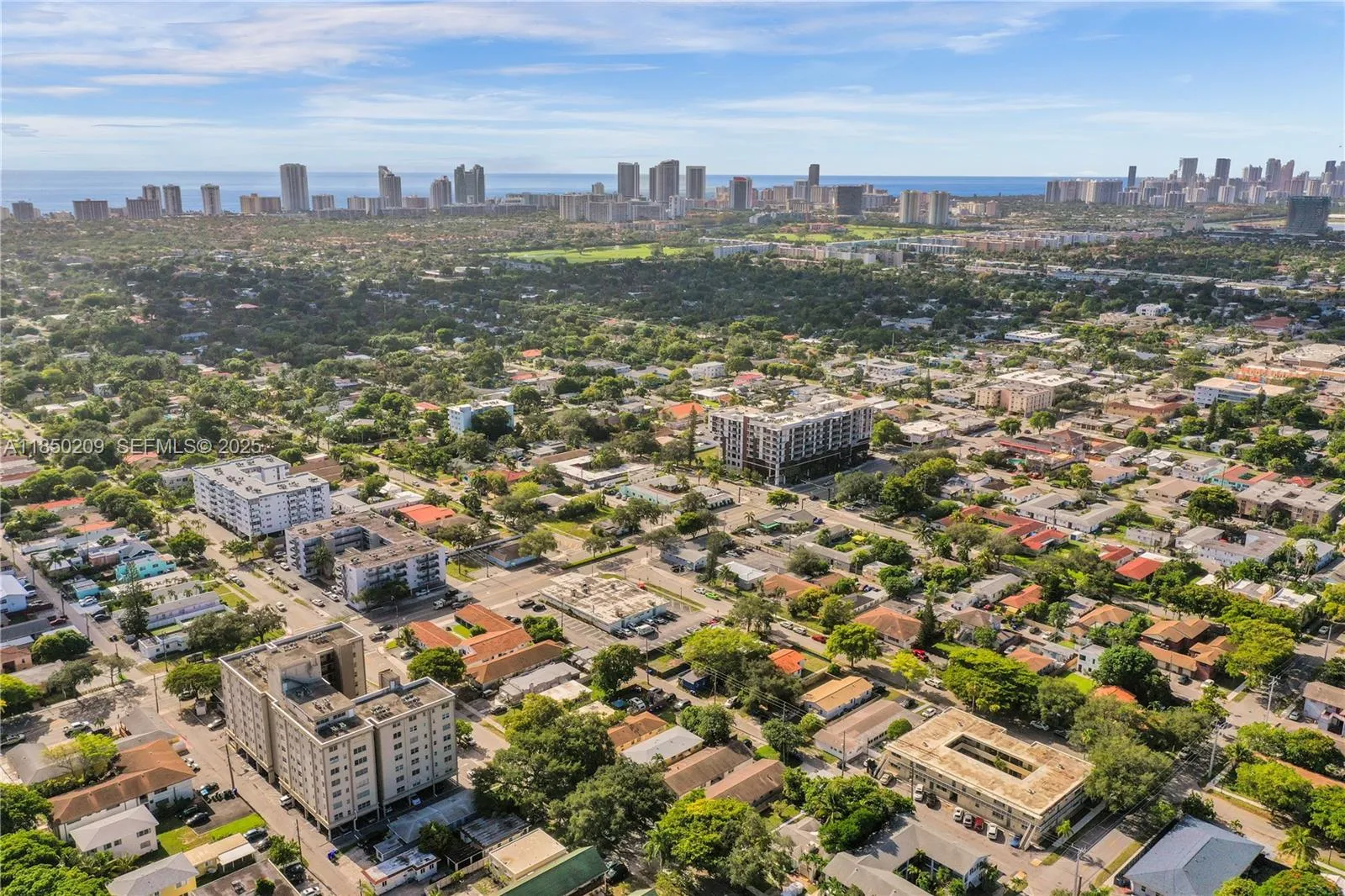 Aerial view facing southeast