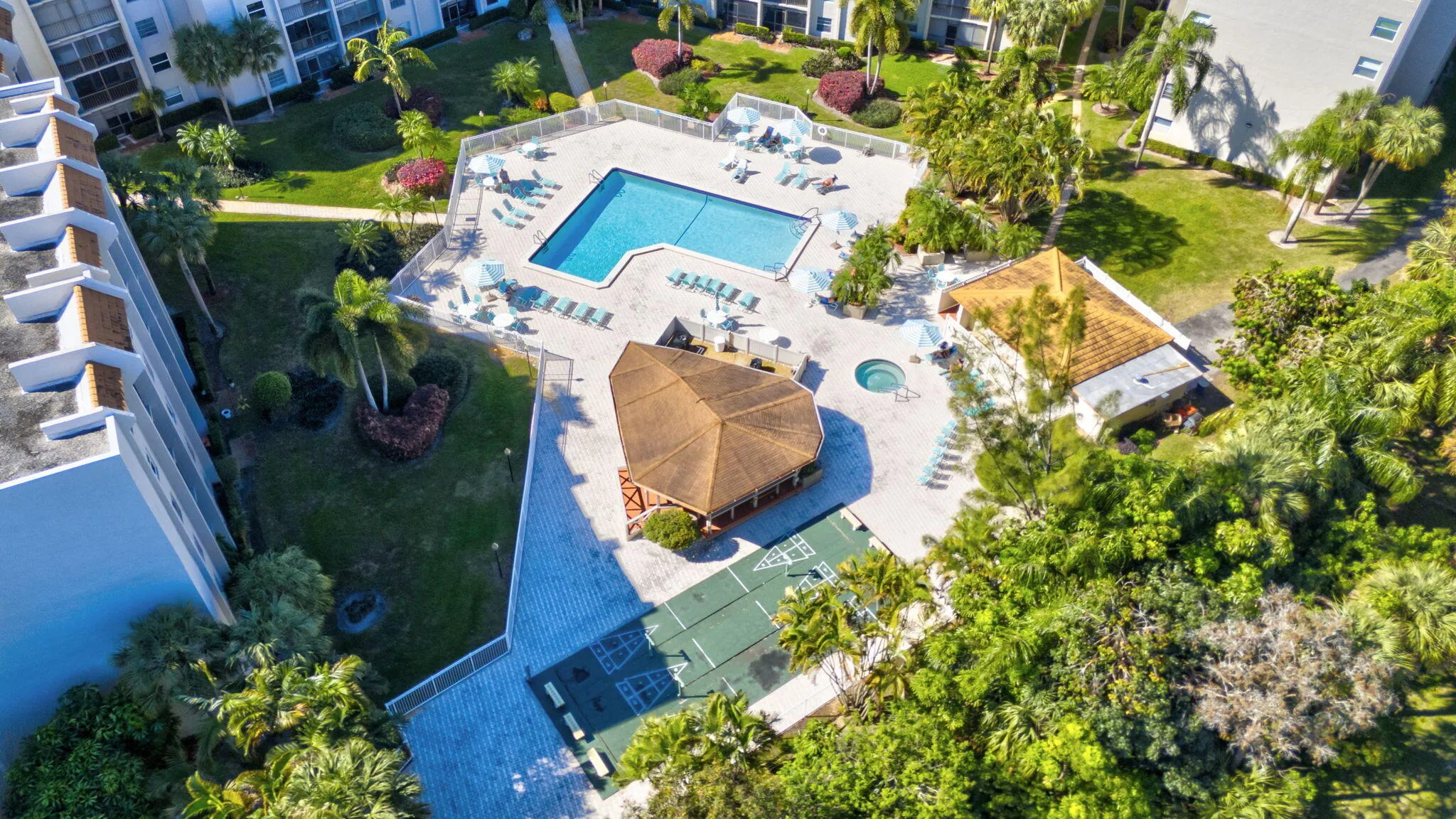 AERIAL VIEW OF POOL AND GAZEBO