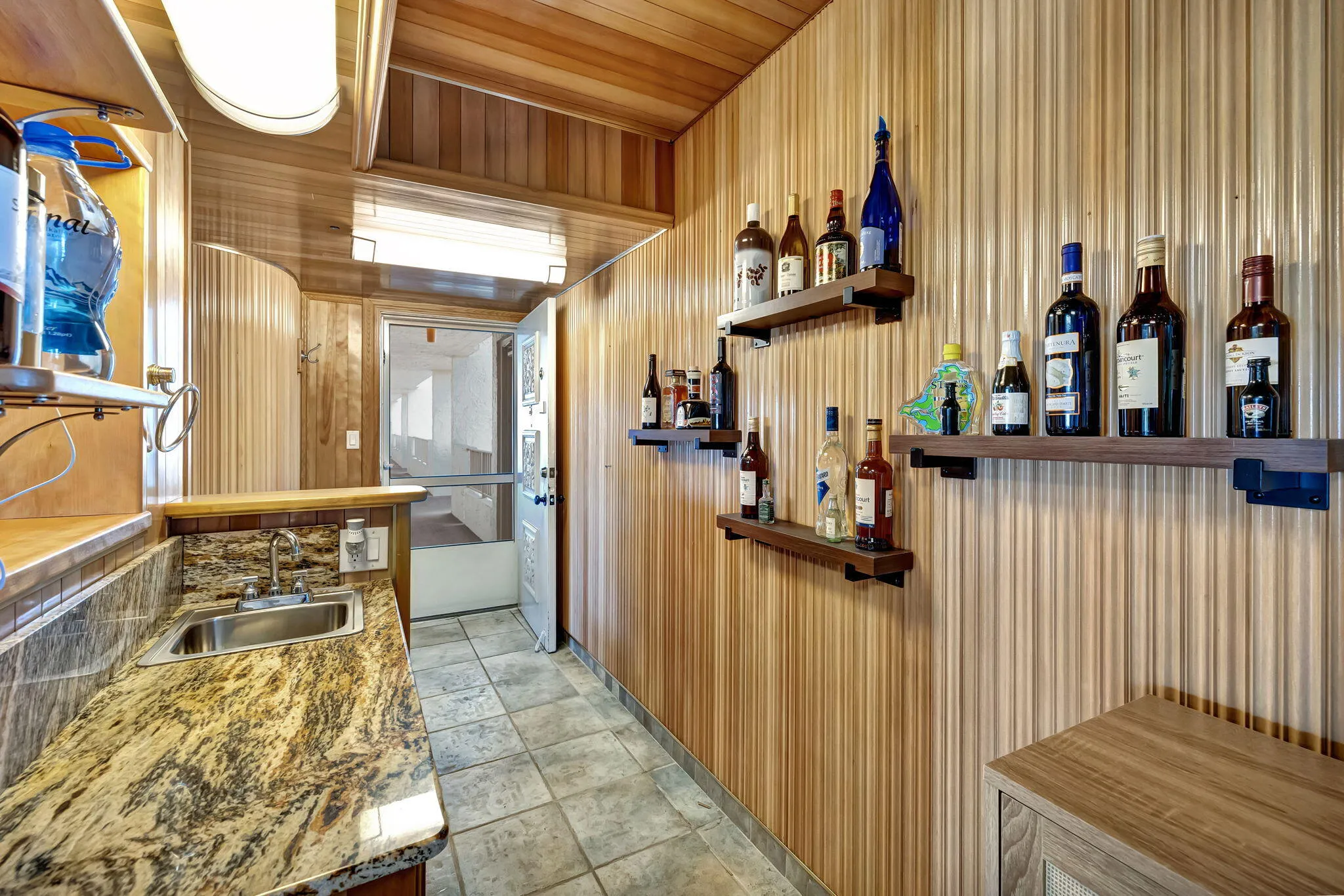 WET BAR WITH SHELVES