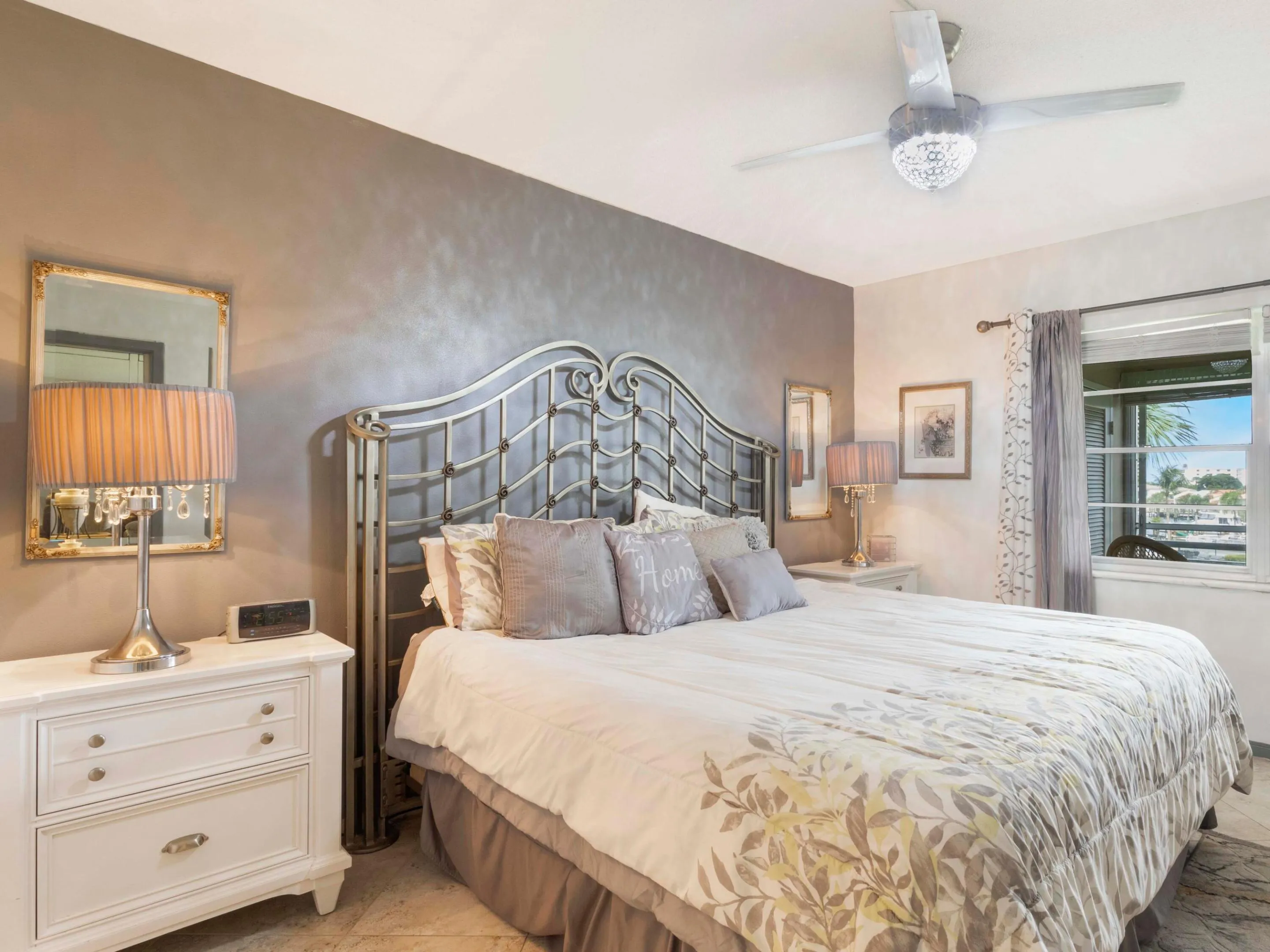 Spacious primary bedroom with walk in closet