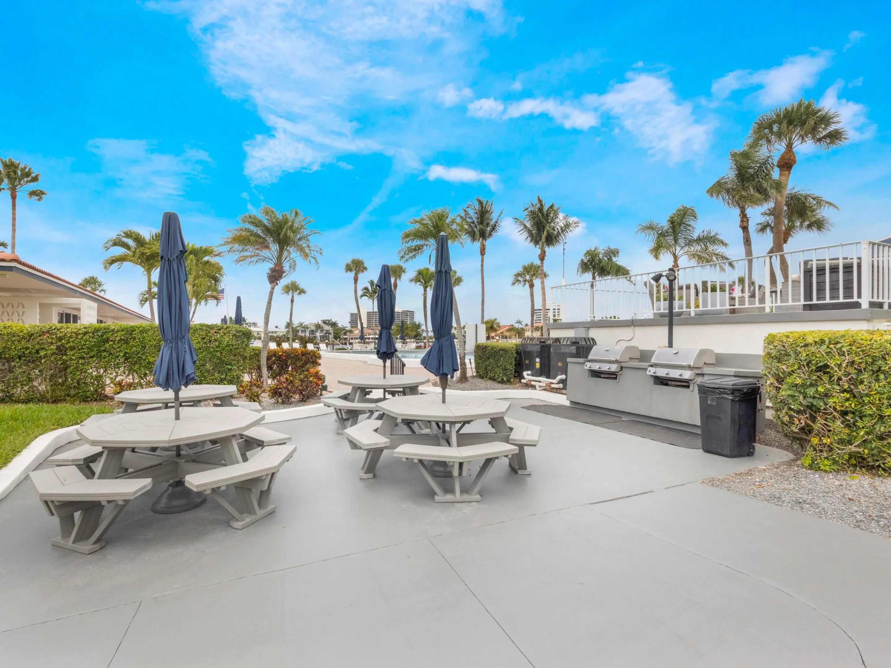 Dedicated BBQ area with built in grills ideal for outdoor cooking