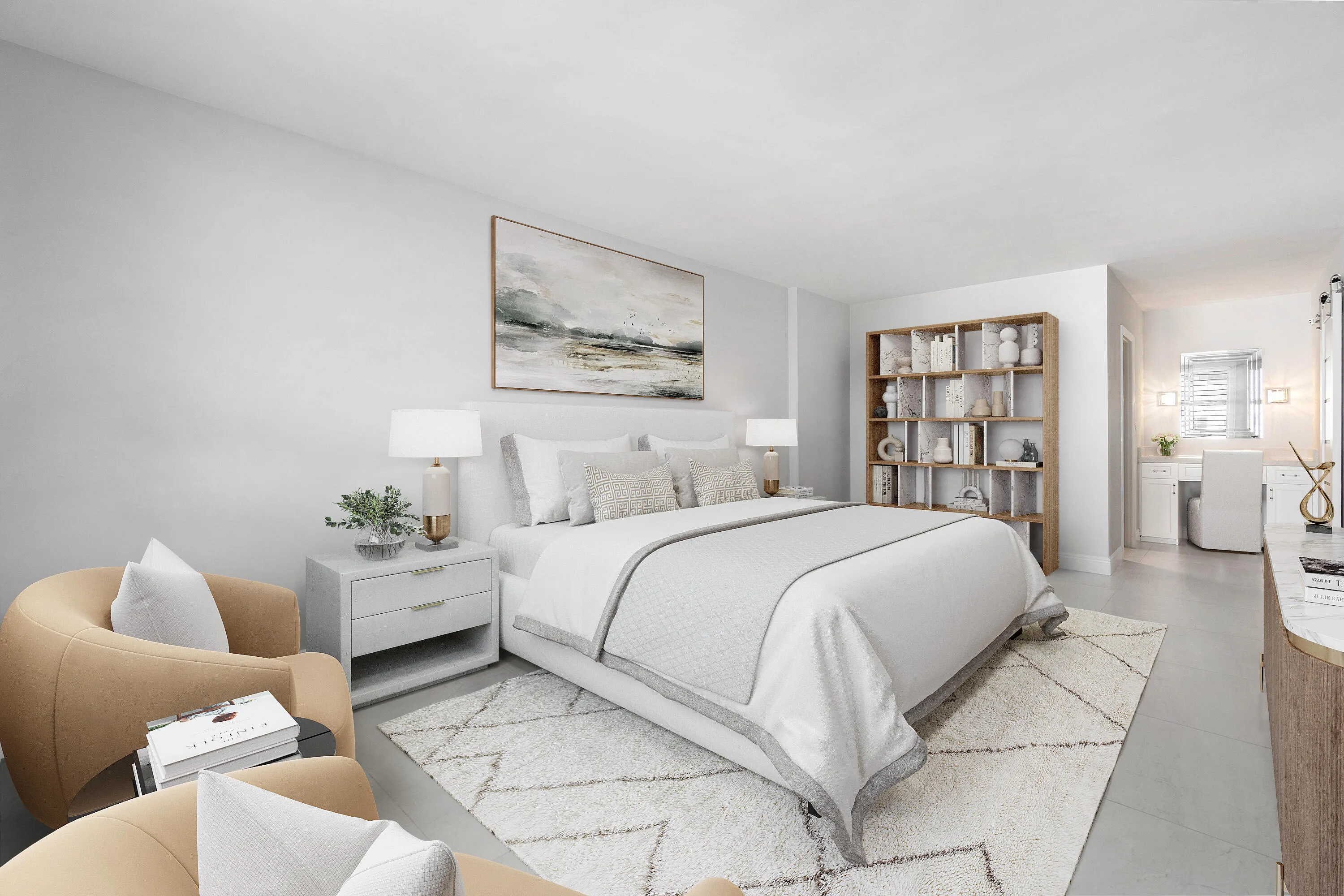 master bedroom staged