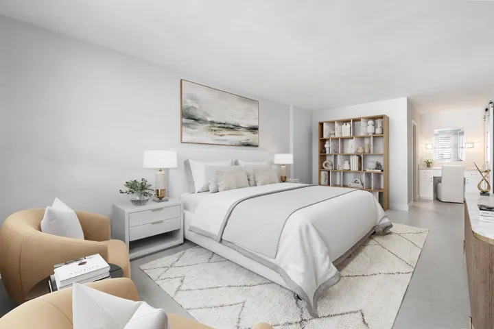 master bedroom staged