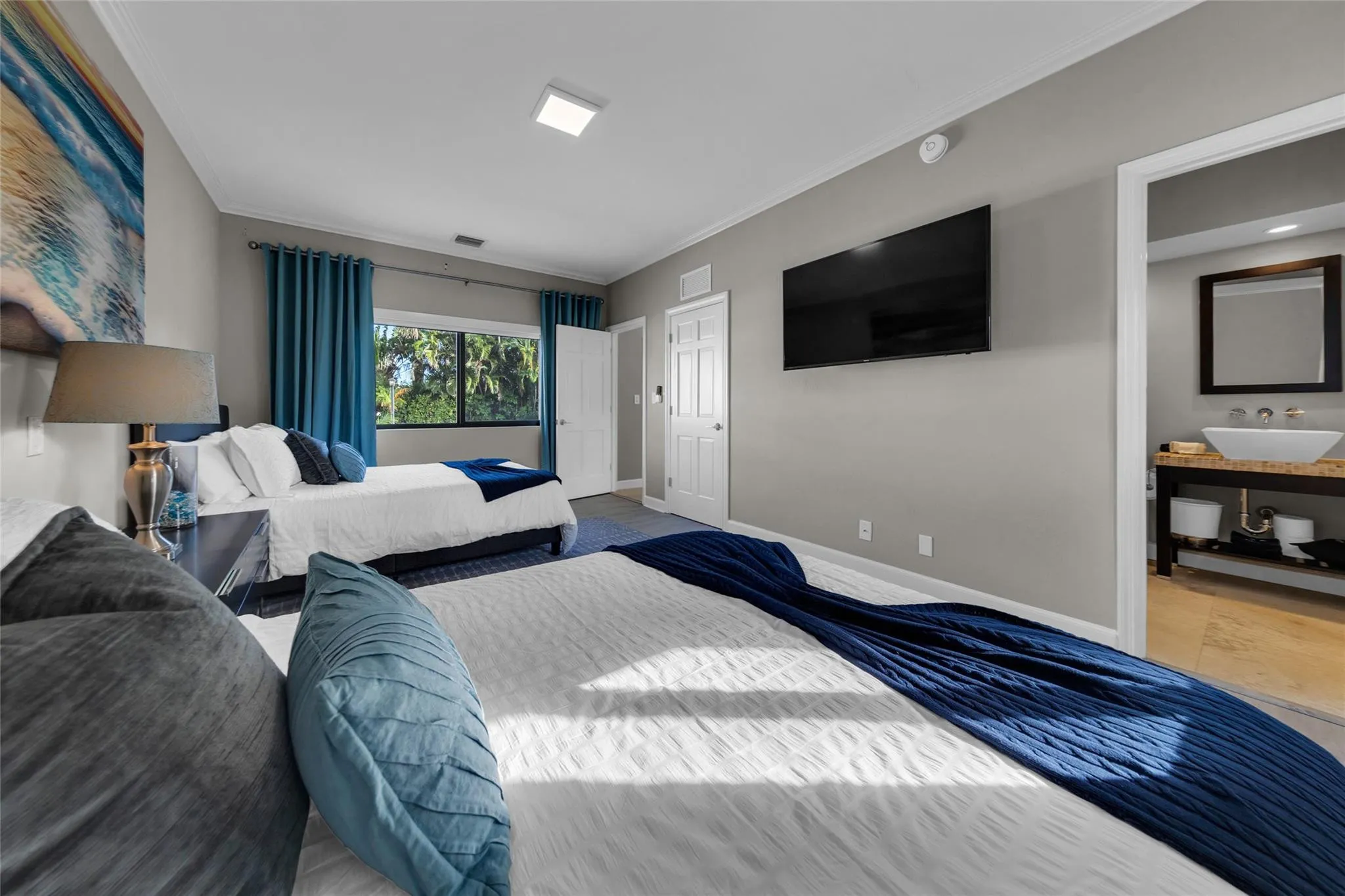 Bedroom on 1st Floor (#3) with 2 Queen Beds & En Suite Bathroom