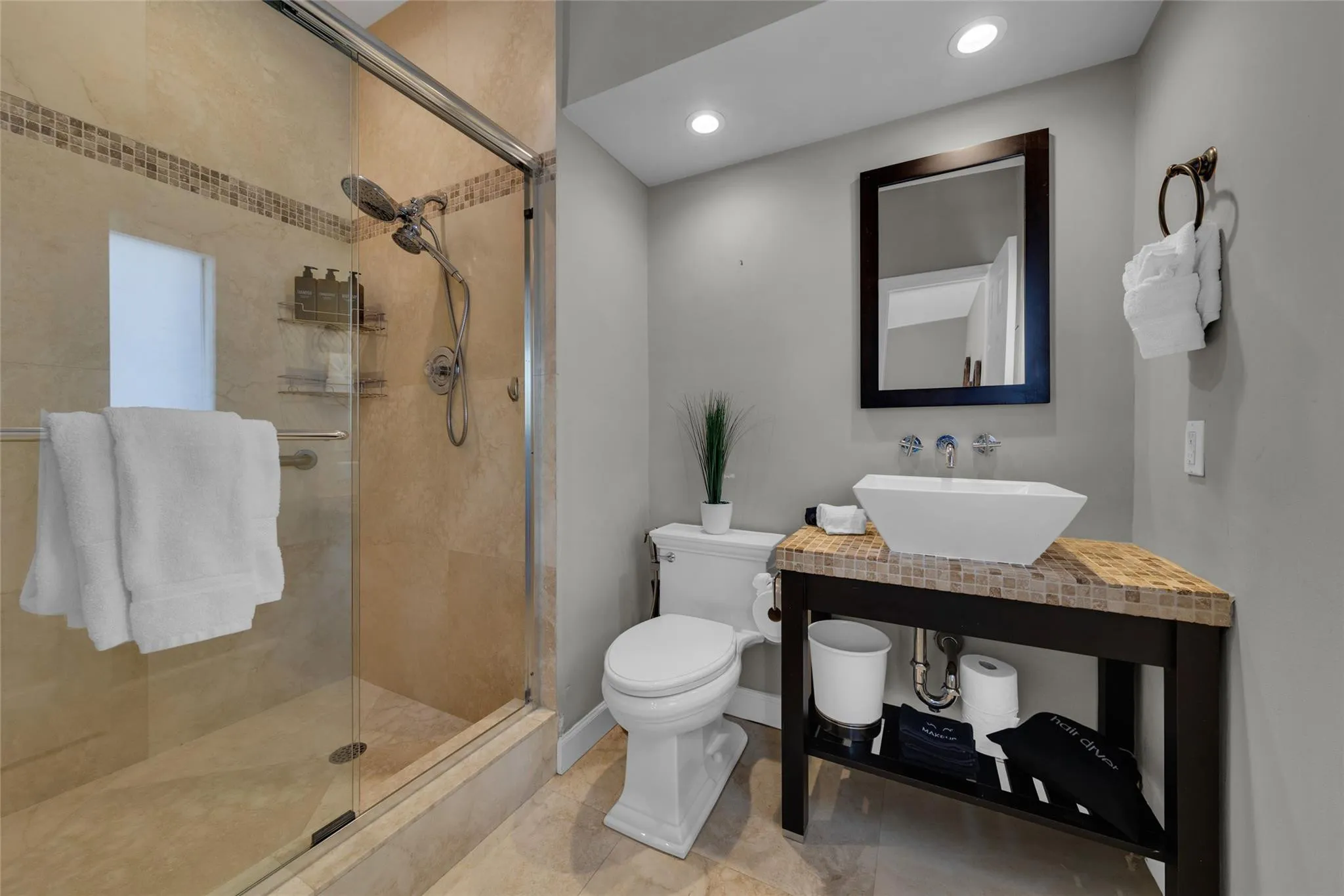 Bathroom inside Bedroom on 1st Floor (#3) with 2 Queen Beds & En Suite Bathroom