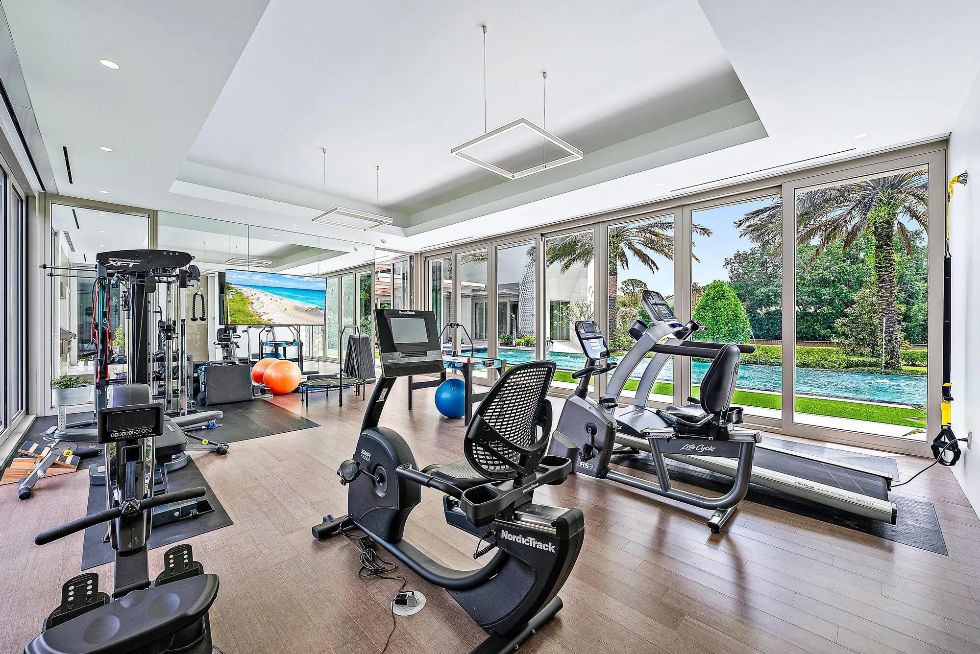 Gym open to pool area