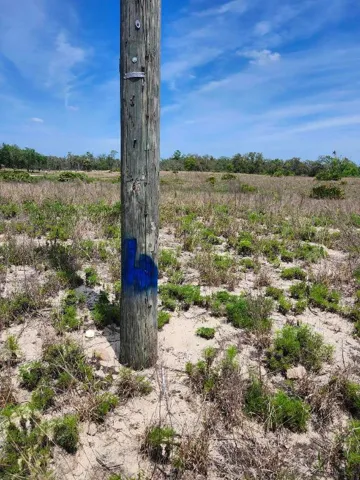 Arrow indicating location of lot