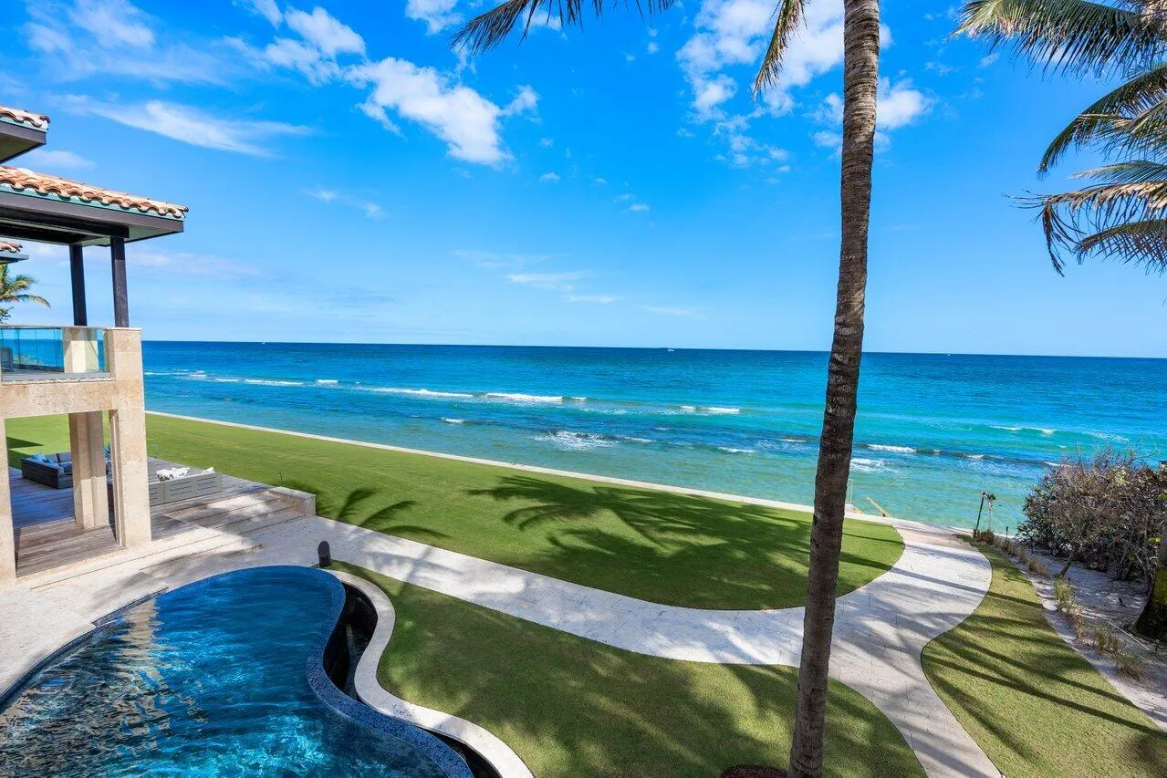 Ocean view from waterslide