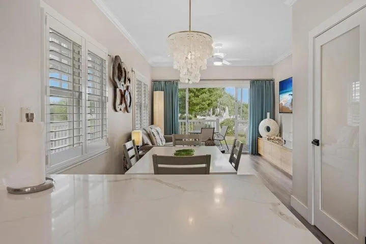 View onto dining and living