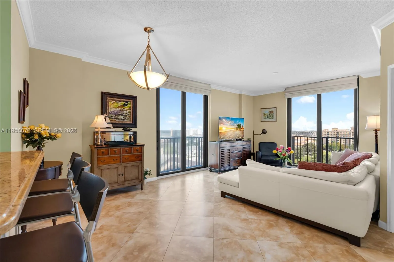 Living Space - by all means! Enjoy high ceilings, panorama windows and great views!651 Okeechobee Blvd., Unit #1002, West Palm Beach, FL. City Place Tower Condominium. For Sale.