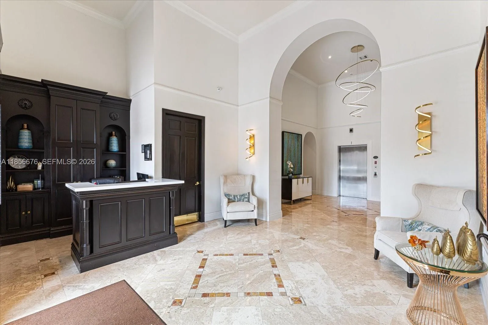Stylish Lobby with friendly Concierge/Front Desk staff to welcome you.651 Okeechobee Blvd., Unit #1002, West Palm Beach, FL. City Place Tower Condominium. For Sale.