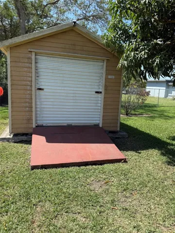 Front of Storage shed with ramp